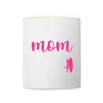 Surf Sports Surfboard Ocean Sunshine Surfer - Contrasting Mug - white/yellow - Front