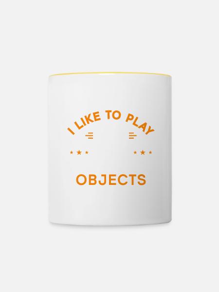 Messerwurfscheibe Geschenk Messerwerfer - Tasse zweifarbig - Weiß/Gelb