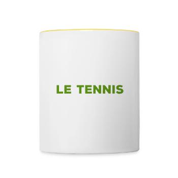Imagine La Vie Sans Le tennis Maintenant Donne-Toi - Mug contrasté - blanc/jaune - Devant