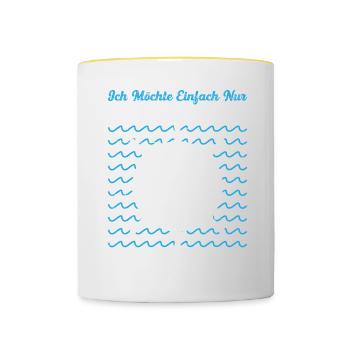 Ich Möchte Einfach Nur Auf Kreuzfahrt Geschenk - Tasse zweifarbig - Weiß/Gelb - Vorne