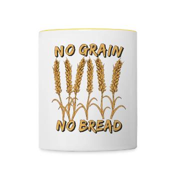 NO GRAIN NO BREAD - Contrasting Mug - white/yellow - Front