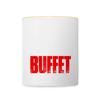 Which Way To The Buffet 20 - Tasse zweifarbig - Weiß/Gelb - Vorne