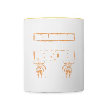 Ich Mag Halt Einfach Hochlandrinder Mehr Als Mensc - Tasse zweifarbig - Weiß/Gelb - Vorne