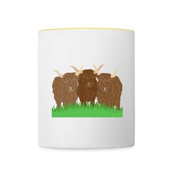 Kann Leider Nicht Ich Habe Pläne Mit Meiner Herde - Tasse zweifarbig - Weiß/Gelb - Vorne