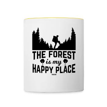 Forest Nature Camping Mountains - Contrasting Mug - white/yellow - Front