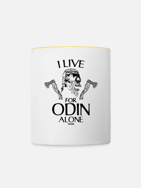 Odin Wikinger Gott - Tasse zweifarbig - Weiß/Gelb