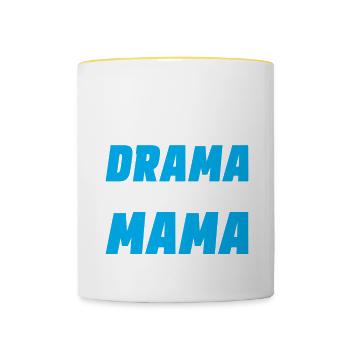 Got My Drama From My Mama - Contrasting Mug - white/yellow - Front