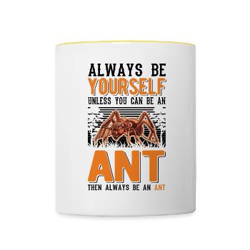 Ameisen Ameisenfarm Ameisenhaufen Feuerameisen - Tasse zweifarbig - Weiß/Gelb - Vorne
