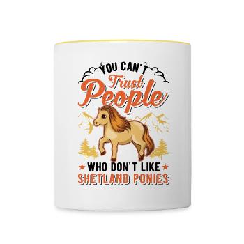 Shetland Pony Cadeau Shetty - Mug contrasté - blanc/jaune - Devant
