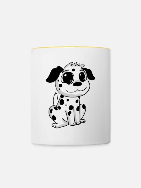 Dalmatiner Hund Hundebesitzer - Tasse zweifarbig - Weiß/Gelb