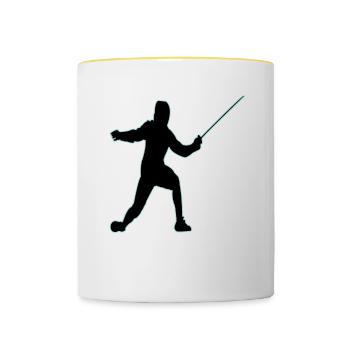 Fencing Fencing Sport Fencing - Contrasting Mug - white/yellow - Front