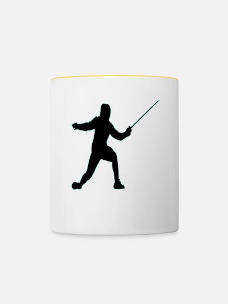 Fencing Fencing Sport Fencing - Contrasting Mug - white/yellow