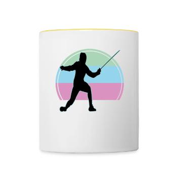 Fencing Fencing Sport Fencing - Contrasting Mug - white/yellow - Front