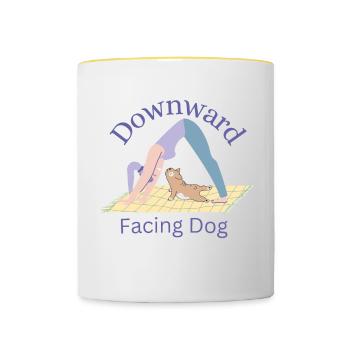 Downward Facing Dog - Yoga Tea - Contrasting Mug - white/yellow - Front