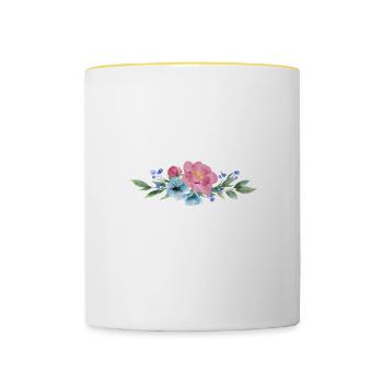 Retraite 2025 J'ai Travaillé Toute Ma Vie Pour Ce - Mug contrasté - blanc/jaune - Devant