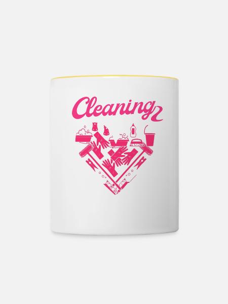 Haushälterin Zimmermädchen Putzfrau - Tasse zweifarbig - Weiß/Gelb