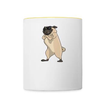 I'm Just Here For The Pugs - Contrasting Mug - white/yellow - Front