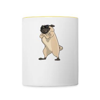 I'm Not Single I Have A Pug - Contrasting Mug - white/yellow - Front
