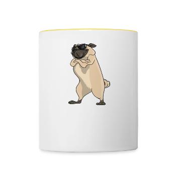 Just A Boy Who Loves Pugs - Contrasting Mug - white/yellow - Front