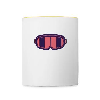 Snowboarding - Tasse zweifarbig - Weiß/Gelb - Vorne