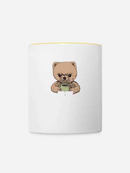 lustiger Spruch schlechte Laune Kaffee - Tasse zweifarbig - Weiß/Gelb