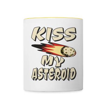 KISS MY ASTEROID - Tasse zweifarbig - Weiß/Gelb - Vorne