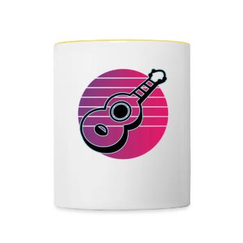 Ukuleles Vitage - Contrasting Mug - white/yellow - Front