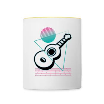 Ukuleles Vitage - Contrasting Mug - white/yellow - Front