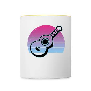 Ukuleles Vitage - Contrasting Mug - white/yellow - Front