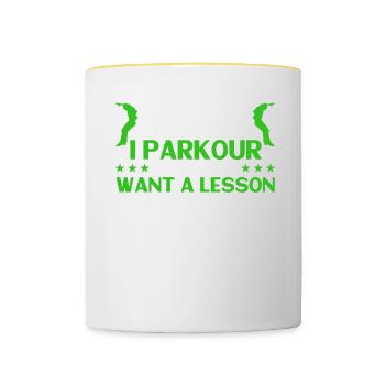 Parkour Cadeau Freerunning Parkour Runner - Mug contrasté - blanc/jaune - Devant