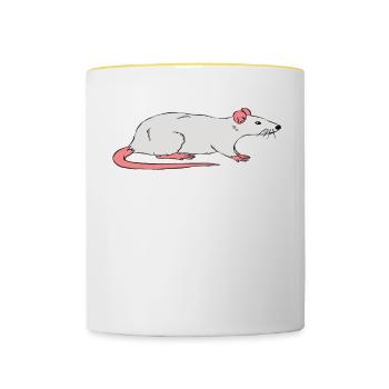 Tut Mir Leid ich habe eine Ratte Gesehen - Tasse zweifarbig - Weiß/Gelb - Vorne