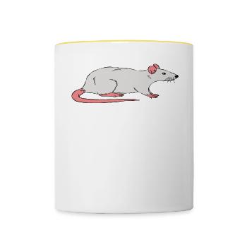 Days with my rat - Contrasting Mug - white/yellow - Front