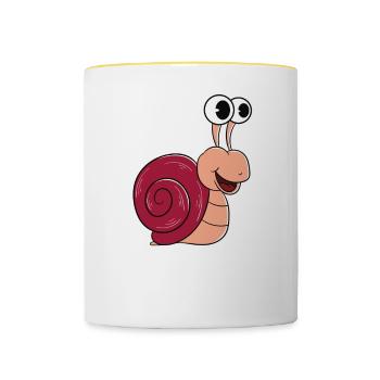 Beste Schneckentante Aller Zeiten - Tasse zweifarbig - Weiß/Gelb - Vorne