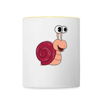 Best snail daddy ever - Contrasting Mug - white/yellow - Front