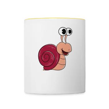 Ich Bin Die Mama-Schnecke - Tasse zweifarbig - Weiß/Gelb - Vorne