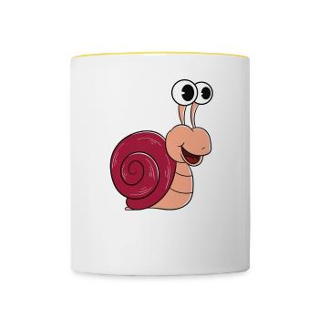 Meine Schnecke Ist Meine Valentine - Tasse zweifarbig - Weiß/Gelb - Vorne