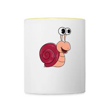 Of course I'm right, I have a snail - Contrasting Mug - white/yellow - Front