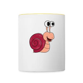 Pretend Im A Snail - Tasse zweifarbig - Weiß/Gelb - Vorne