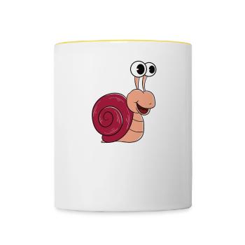 Snail lover Snails - Contrasting Mug - white/yellow - Front