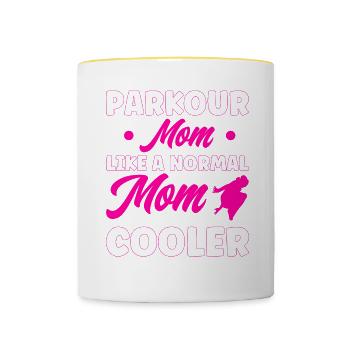 Parkour Cadeau Freerunning Parkour Runner - Mug contrasté - blanc/jaune - Devant