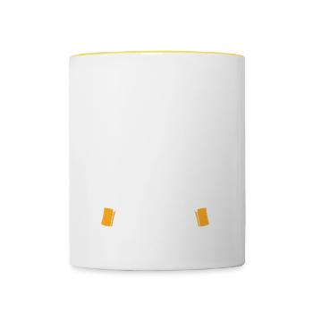Je Suis Un Mec Simple J'aime Les Moto Et La Bière - Mug contrasté - blanc/jaune - Devant