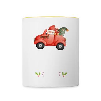 Christmas Pajamas Pajamas Sleepshirt - Contrasting Mug - white/yellow - Front