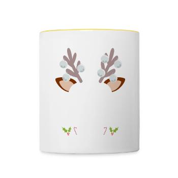 Pyjama de Noël Pyjama Chemise de nuit - Mug contrasté - blanc/jaune - Devant