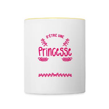 C'est Complique D'etre Une Princesse 18 Ans A La - Mug contrasté - blanc/jaune - Devant