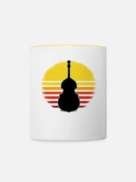 Kontrabass - Tasse zweifarbig - Weiß/Gelb