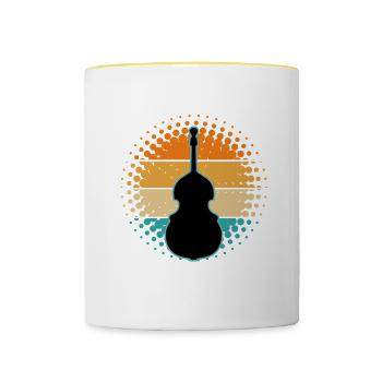 Kontrabass - Tasse zweifarbig - Weiß/Gelb - Vorne