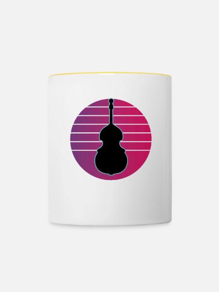 Kontrabass - Tasse zweifarbig - Weiß/Gelb