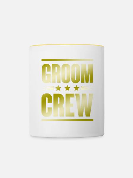 Groom Crew - Tasse zweifarbig - Weiß/Gelb