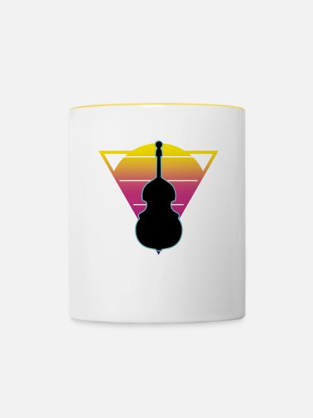 Kontrabass - Tasse zweifarbig - Weiß/Gelb