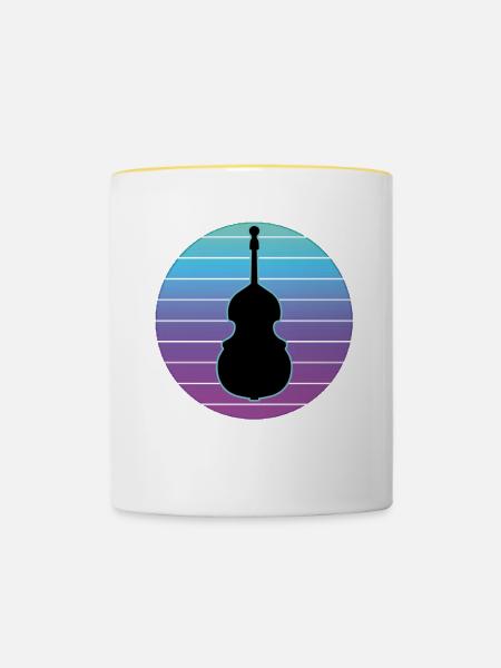 Kontrabass - Tasse zweifarbig - Weiß/Gelb
